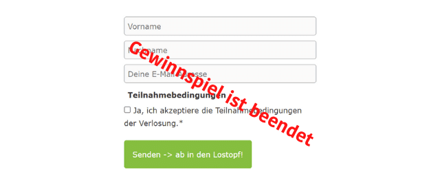 Verlosung beendet